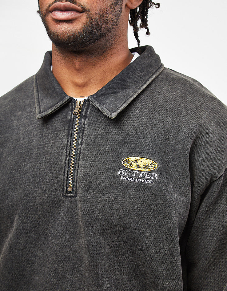 Butter Goods Corp 1/4 Zip Pullover - Black – Route One
