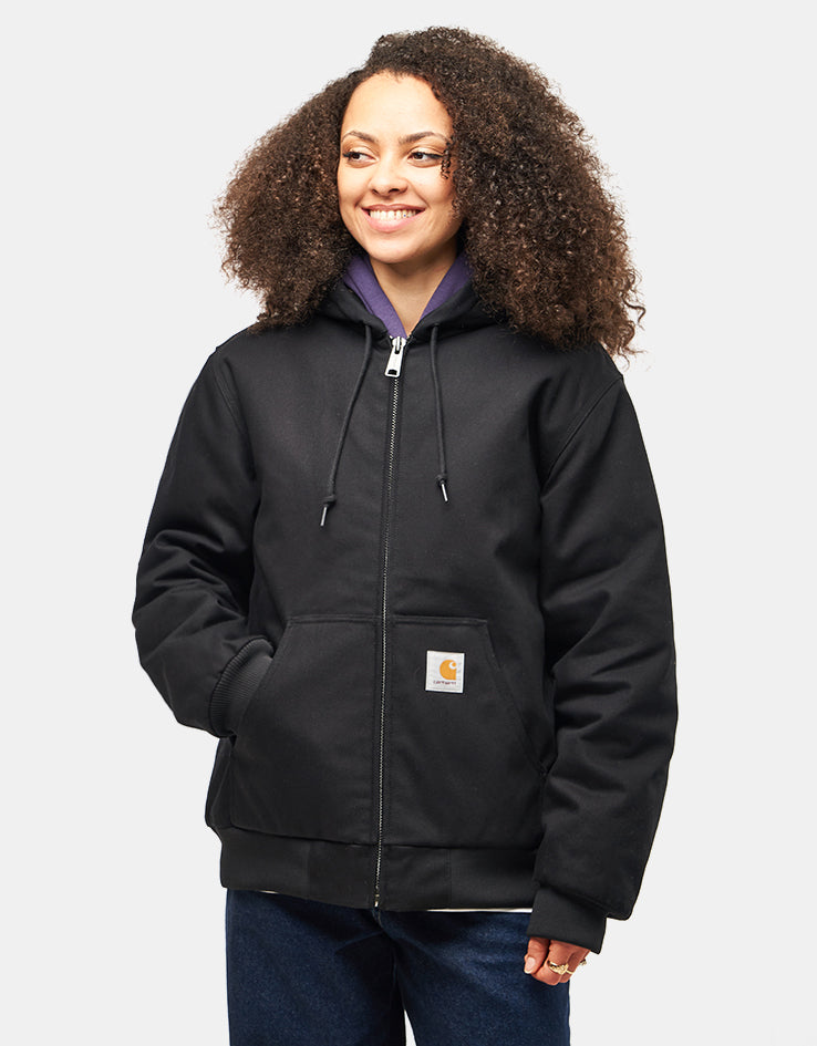 Carhartt WIP Active Jacket - Black 'Rigid' (Winter) – Route One Carhartt WIP Active Jacket - Black 'Rigid' (Winter) – Route One
