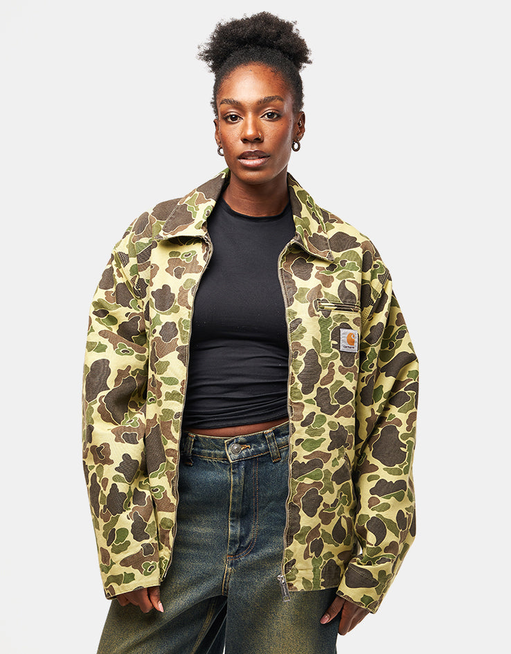 Carhartt WIP Duck Detroit Jacket - Camo Duck/Green (Stone Washed