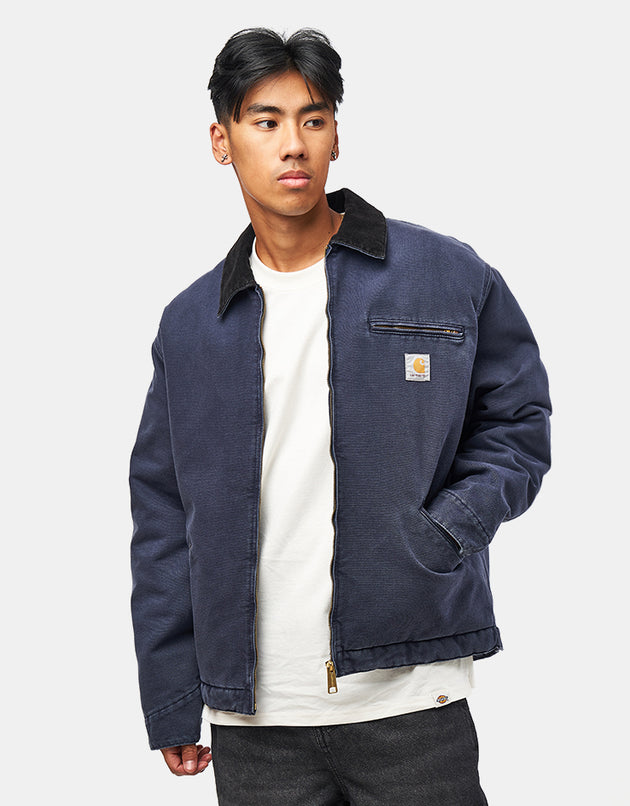 Carhartt WIP OG Detroit Jacket - Dark Navy/Black (Stone Canvas)