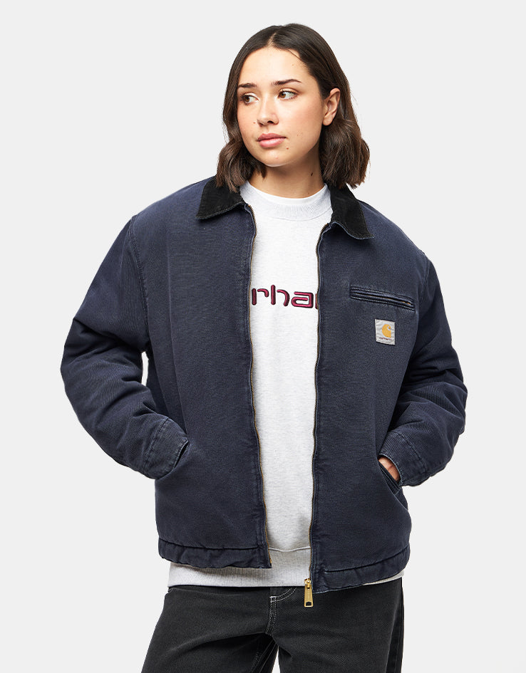 Carhartt WIP OG Detroit Jacket - Dark Navy/Black (Stone Canvas)