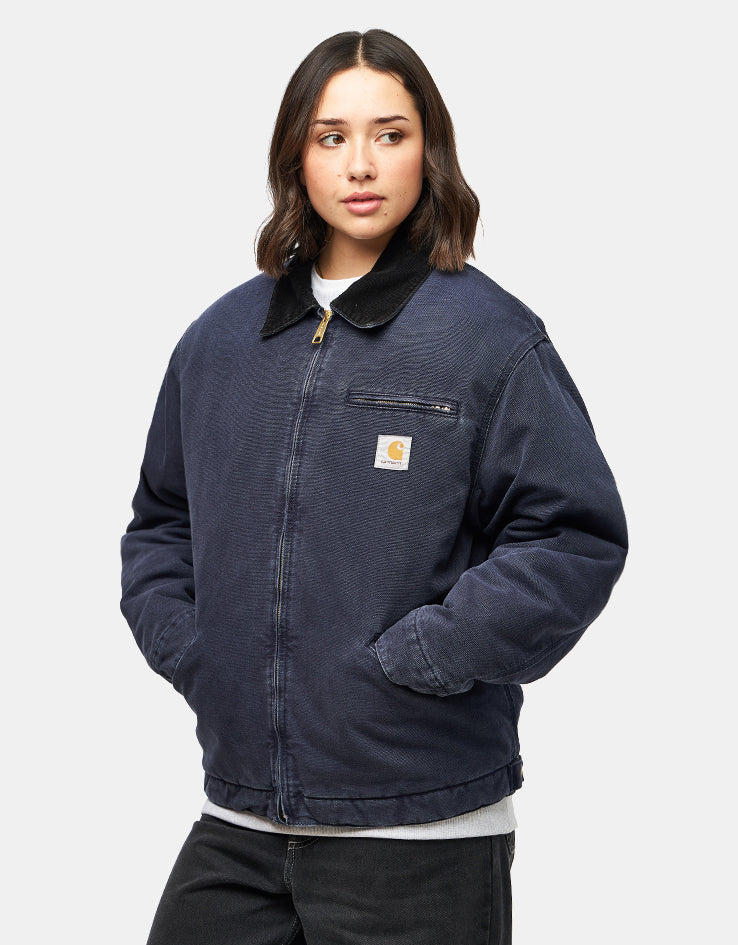 Carhartt WIP OG Detroit Jacket - Dark Navy/Black (Stone Canvas)