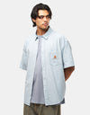 Carhartt WIP Toland S/S Shirt - Toland Stripe/Blue Fog