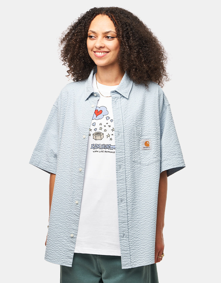 Carhartt WIP Toland S/S Shirt - Toland Stripe/Blue Fog – Route One