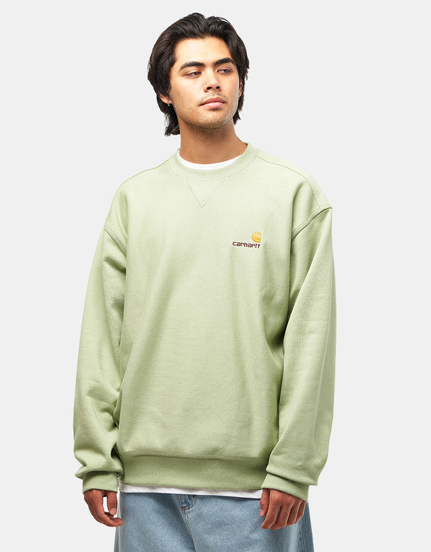 Carhartt WIP American Script Sweatshirt - Pale Olive