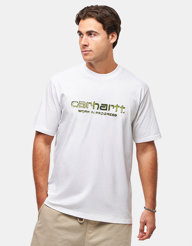 ★ドイツ発*carhartt WIP*新作*Solar Chrome Script Tシャツ/D★ Carhartt WIP S/S Solar Chrome Script T-Shirt, White