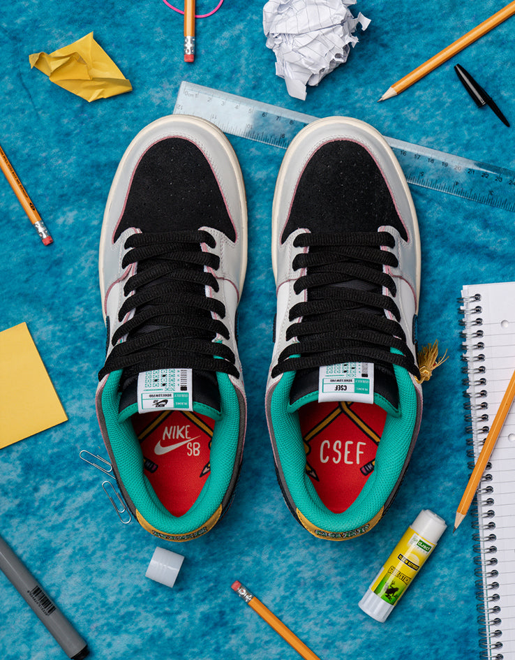 Nike SB 'CSEF' Dunk Low Pro QS Skate Shoes - Summit White/Black