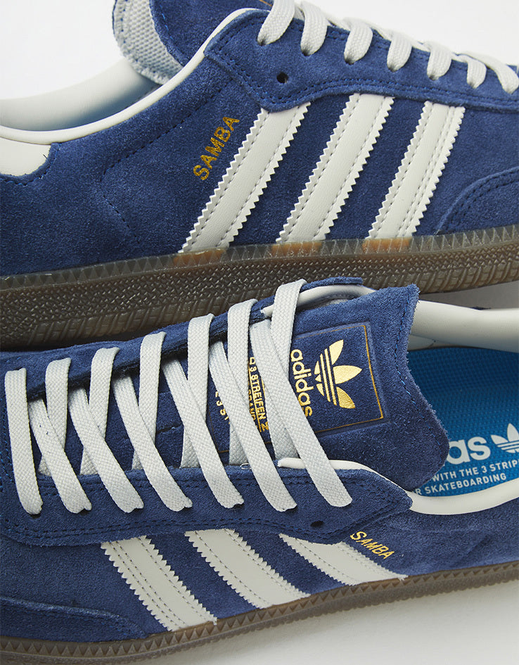 adidas Samba ADV Skate Shoes - Dark Blue/Grey/Gum – Route One