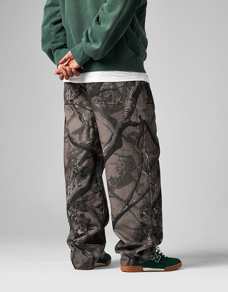 Route One Super Baggy Canvas Pants - Tree Camo (Black)