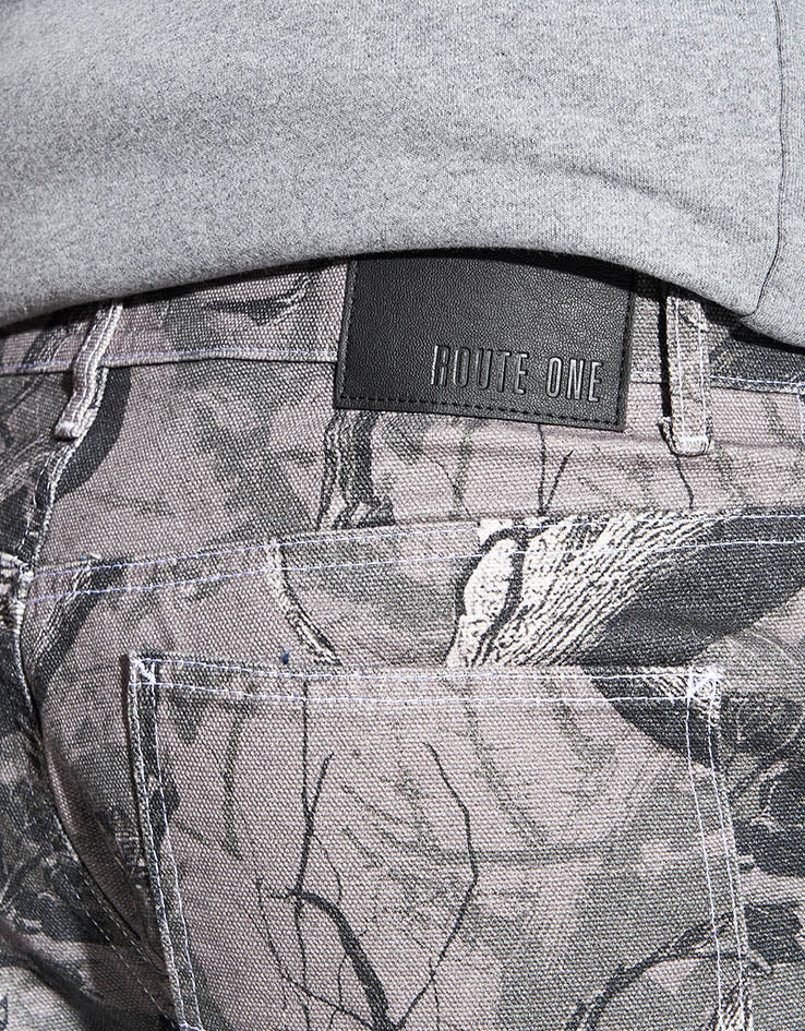 Route One Super Baggy Canvas Pants - Tree Camo (Black)