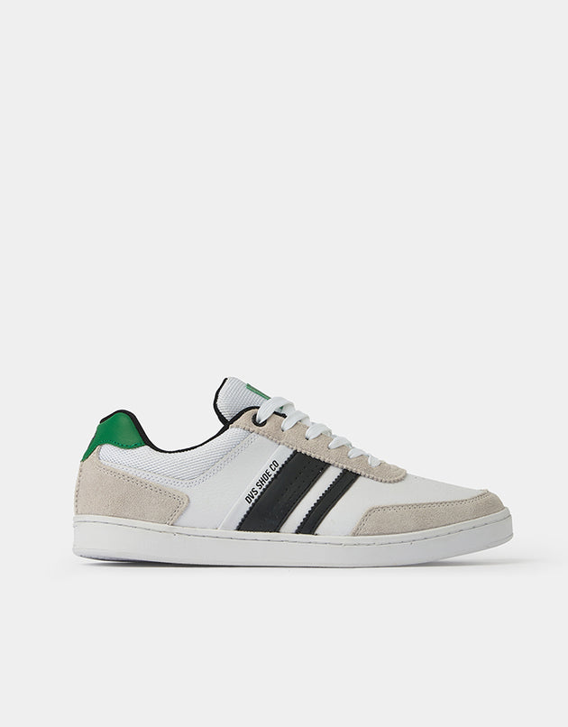 DVS Milan ST Skate Shoes - White/Black/Green Suede