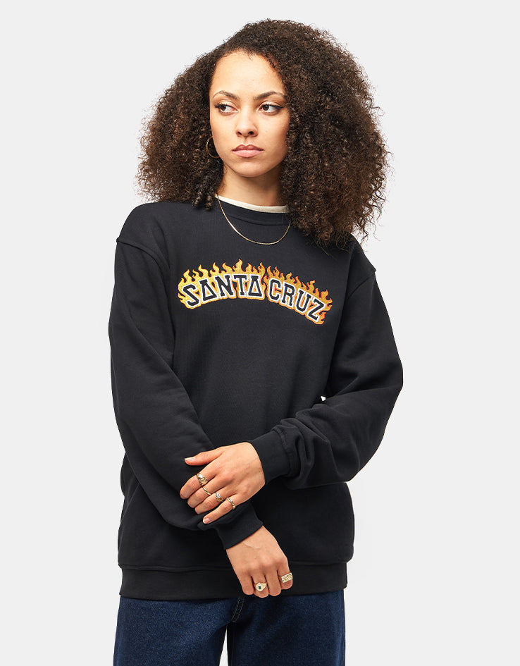 Santa Cruz Burnt Collegiate Crew - Black