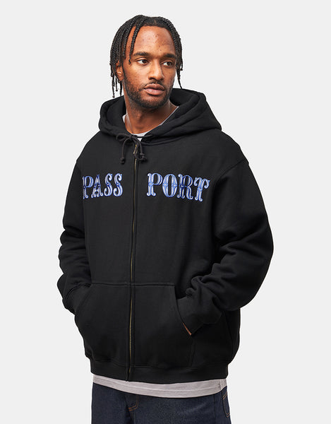 Pass Port Glint Zip Hoodie - Black – Route One Pass Port Glint Zip Hoodie - Black – Route One