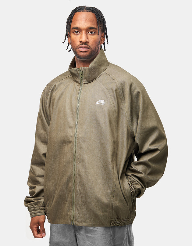 Nike SB Denim Full Zip Track Jacket - Medium Olive/White