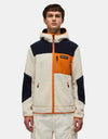 Napapijri Yupik Full Zip Fleece - White Heron/Blue Marine/Orange Pumpkin
