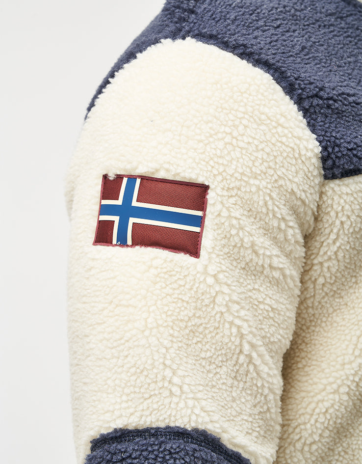 Napapijri Yupik Full Zip Fleece - White Heron/Blue Marine/Orange Pumpkin