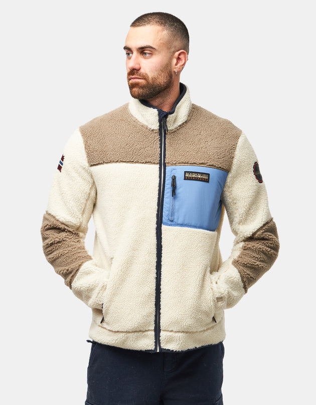 Napapijri Yupik Full Zip Fleece - White Heron/Will Gray/Light Blue