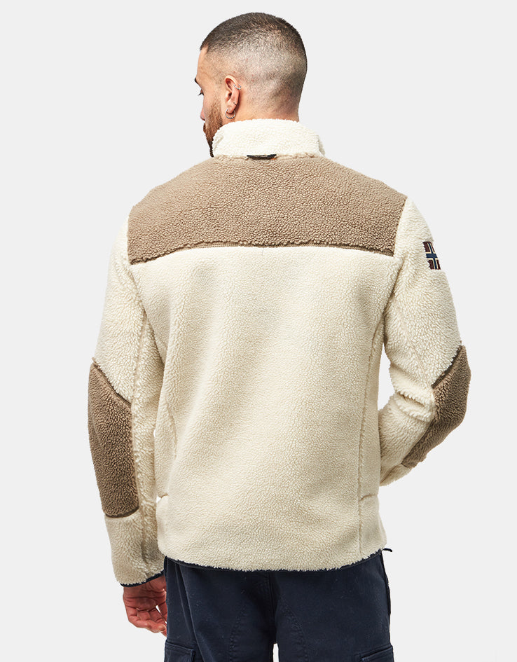 Napapijri Yupik Full Zip Fleece - White Heron/Will Gray/Light Blue