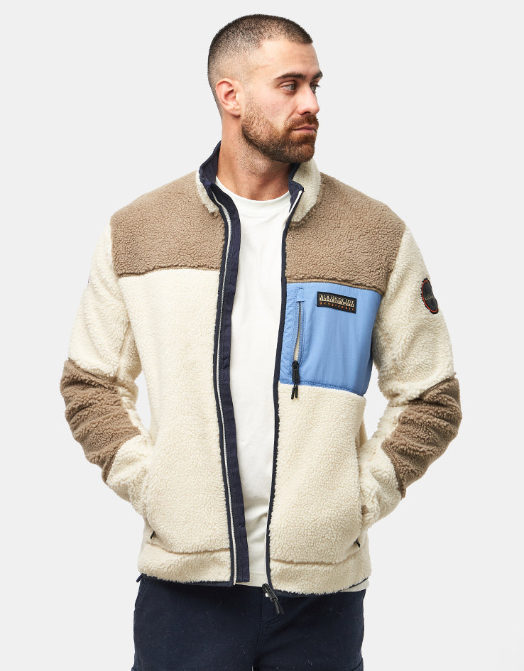 Napapijri Yupik Full Zip Fleece - White Heron/Will Gray/Light Blue