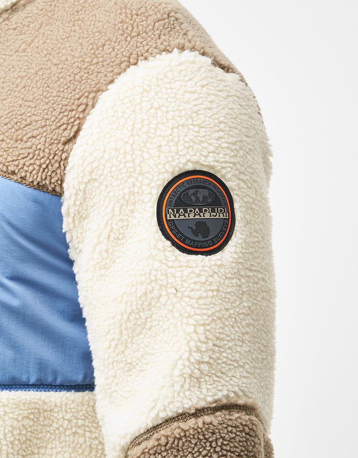 Napapijri Yupik Full Zip Fleece - White Heron/Will Gray/Light Blue