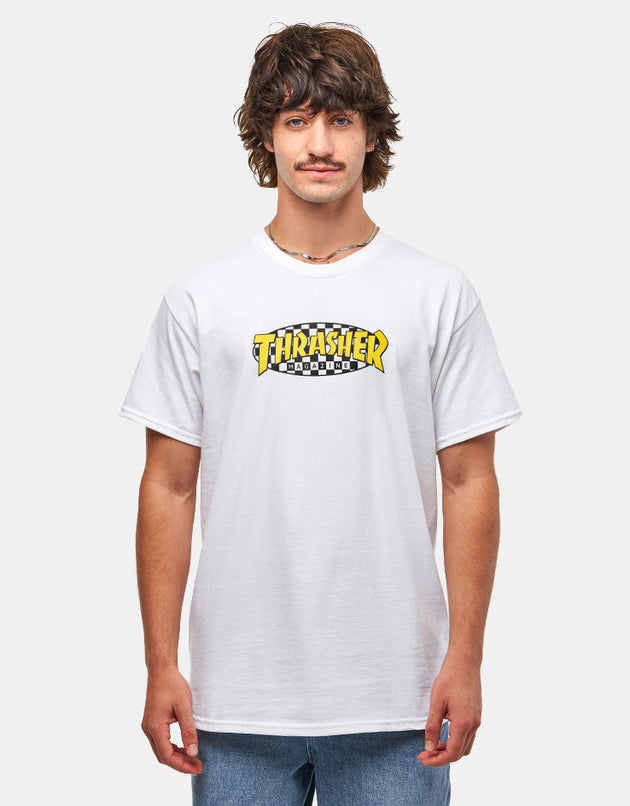 Thrasher Checkered Oval T-Shirt - White
