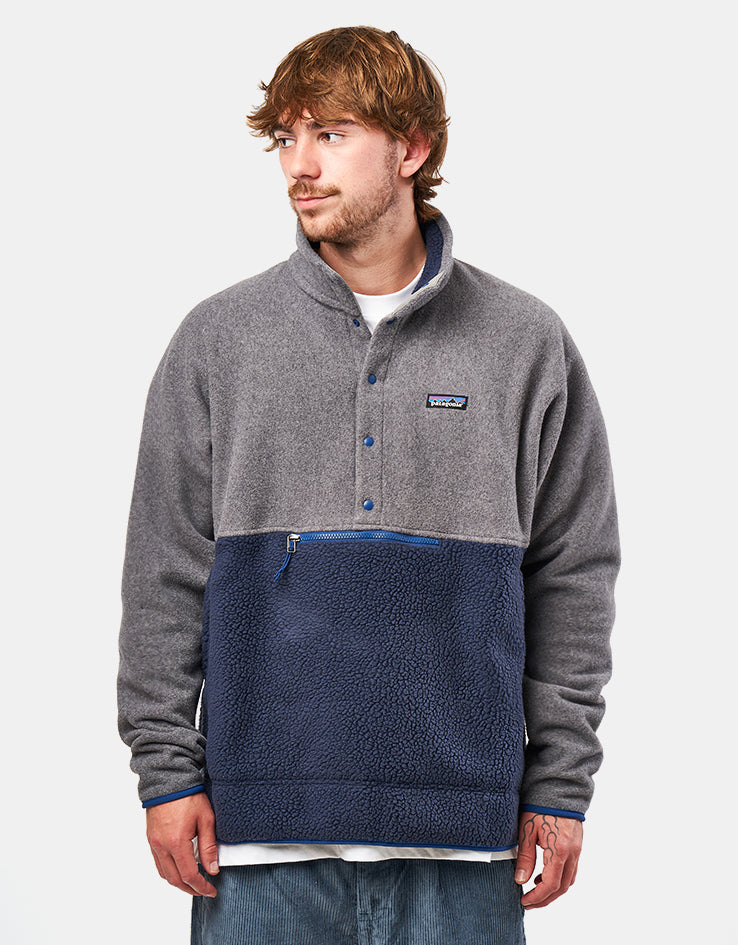 Patagonia Retro Pile 1/2 Snap Pullover Fleece - New Navy/Nickel
