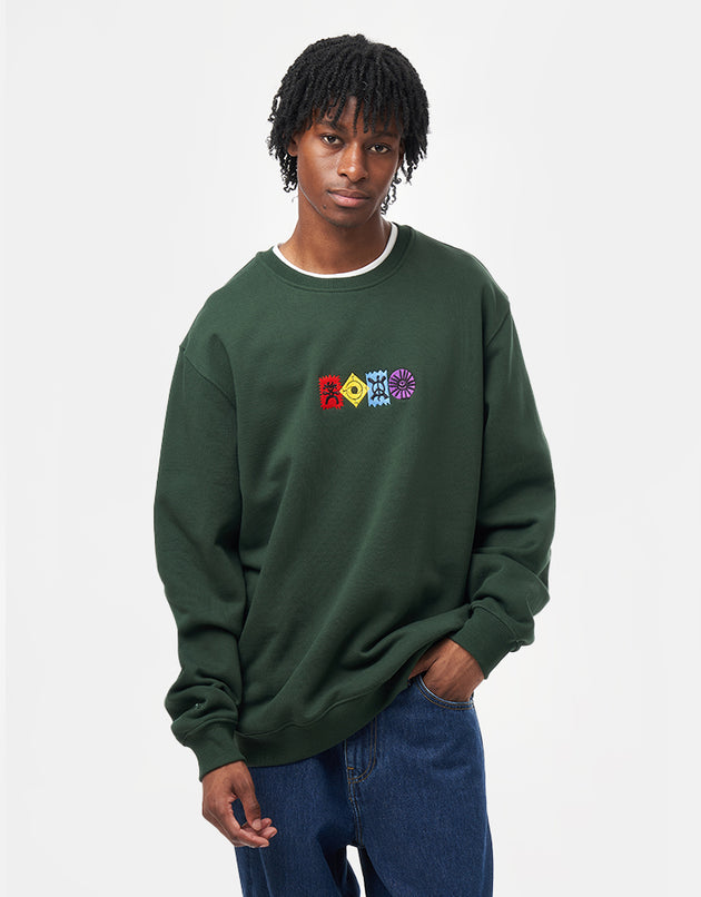 Route One Petroglyphic Heavyweight Sweatshirt - Forest Green