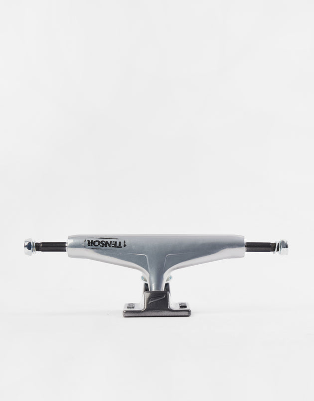 Tensor Stencil Mirror Alum Skateboard Trucks - Raw/Black Fade (Pair)