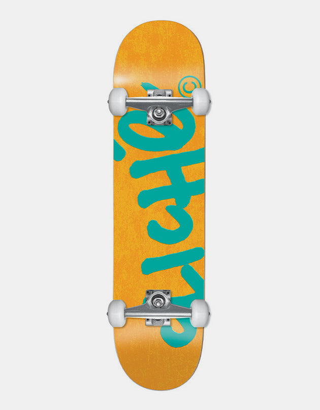 Cliché Handwritten Orange/Teal Complete Skateboard - 8.25"