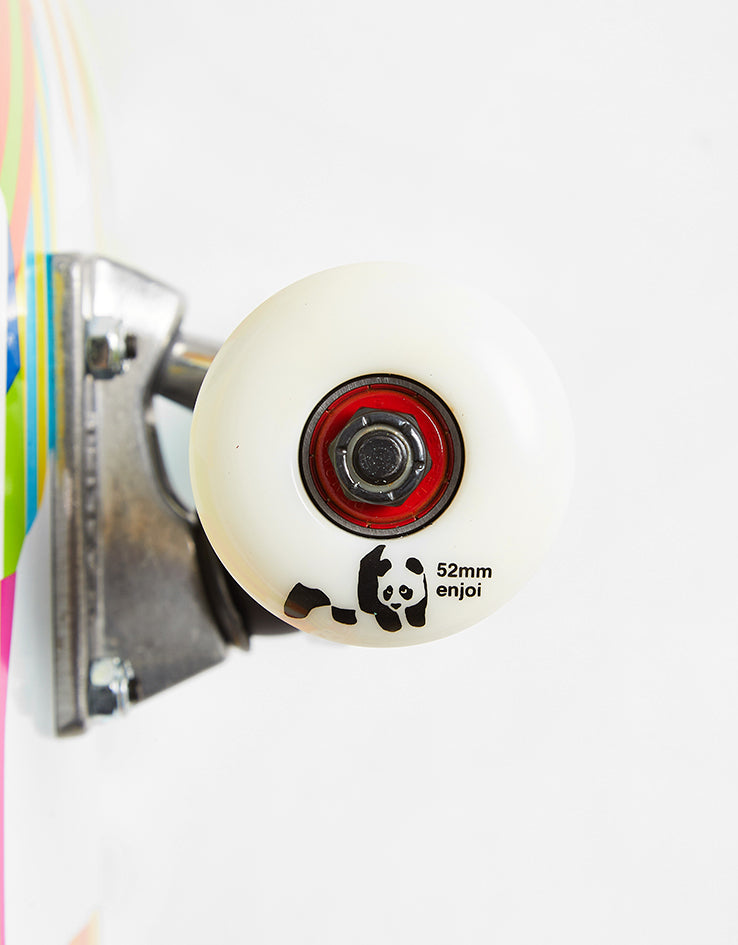 Enjoi Panda Stripes 'Soft Wheels' White Complete Skateboard - 7.75"