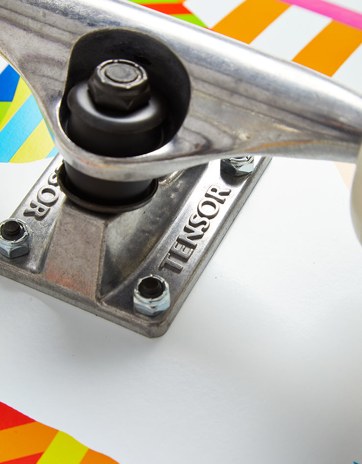 Enjoi Panda Stripes 'Soft Wheels' White Complete Skateboard - 7.75"