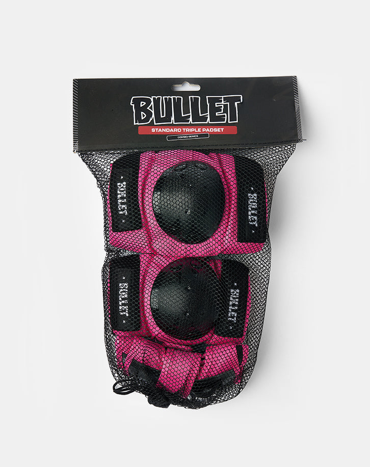 Bullet Standard Combo Junior Triple Pad Set - Pink/Black