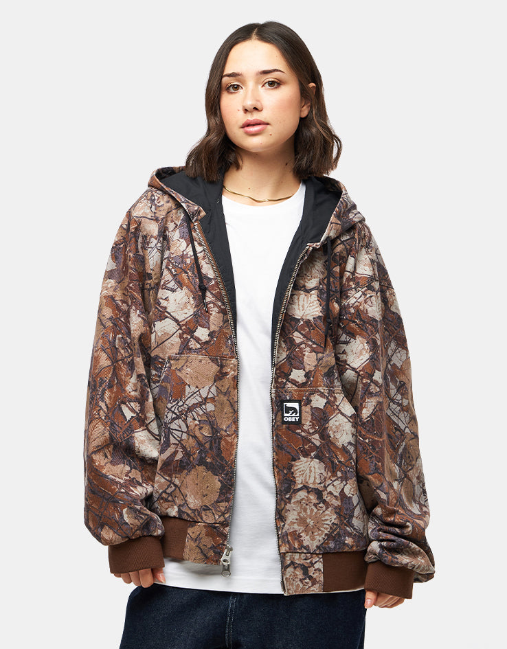 Obey Glen Zip Up Jacket - Fence Camo Multi