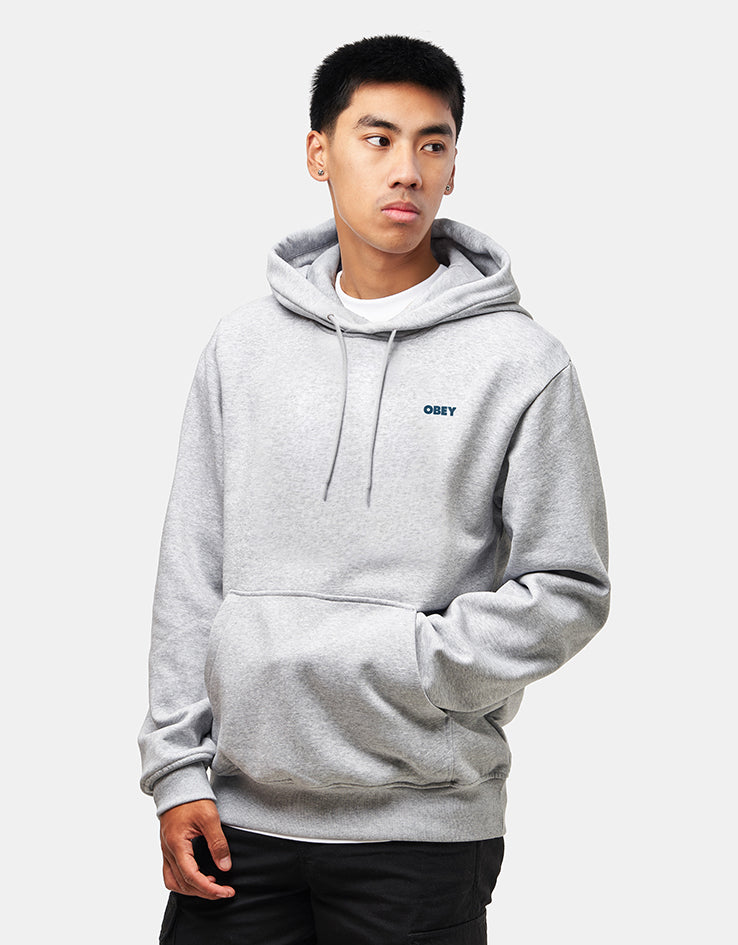 Obey Icon Eye Wreath Pullover Hoodie - Heather Grey