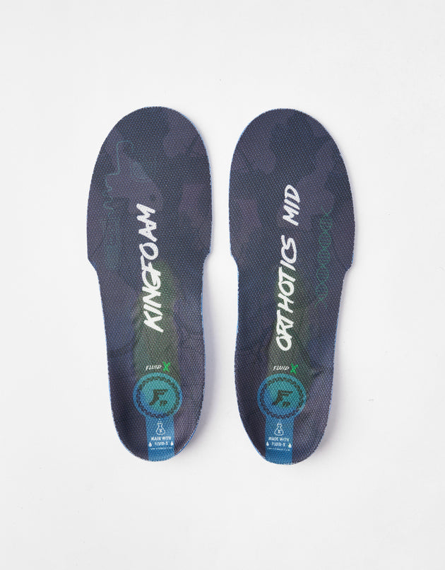 Footprint Kingfoam Fluid X Mid 5mm Orthotic Insoles - Black/White/Light Blue