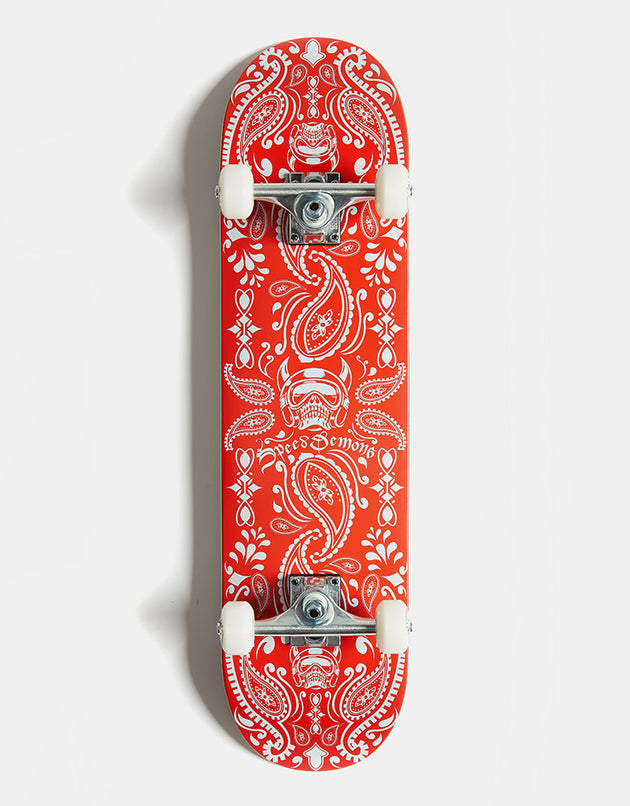 Speed Demons Bandana Complete Skateboard - Red/White