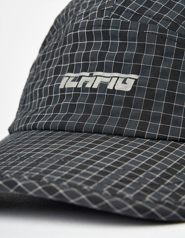 ICHPIG Ripstop Check 5 Panel Cap - Black