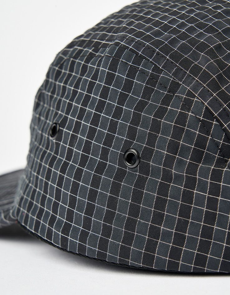 ICHPIG Ripstop Check 5 Panel Cap - Black