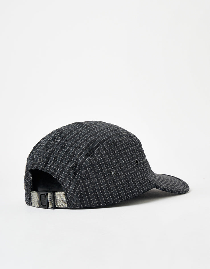 ICHPIG Ripstop Check 5 Panel Cap - Black