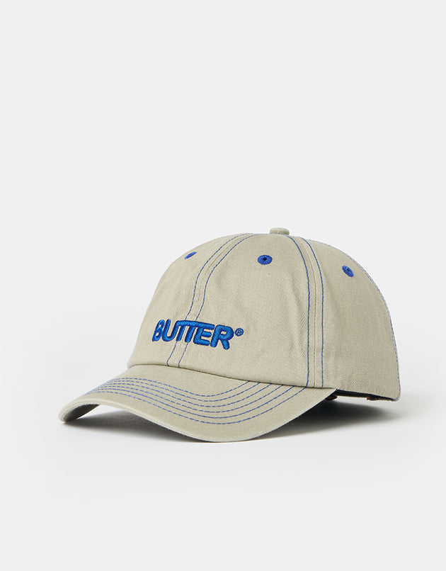 Butter Goods Rounded Logo 6 Panel Cap - Washed Sand
