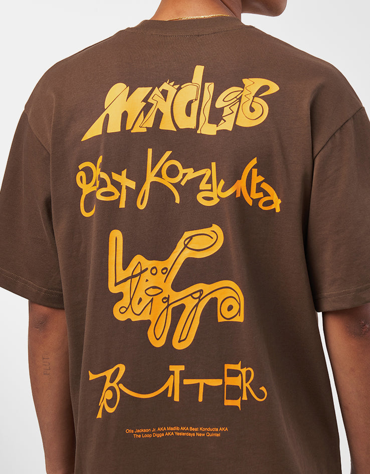 Butter Goods x Madlib Alias T-Shirt - Brown