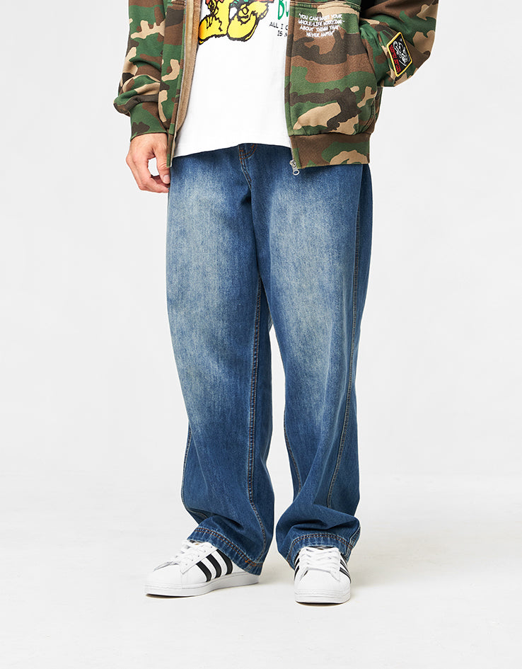 Butter Goods x Peanuts Spike Denim Jeans - Distressed Indigo