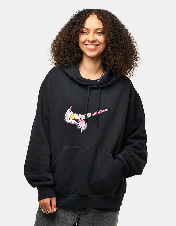 nike hbr swoosh overhead hoodie black