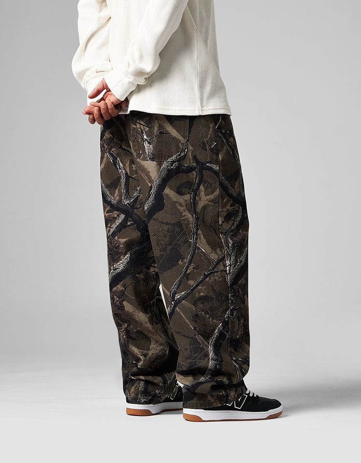 Route One Super Baggy Canvas Pants - Tree Camo (Green)