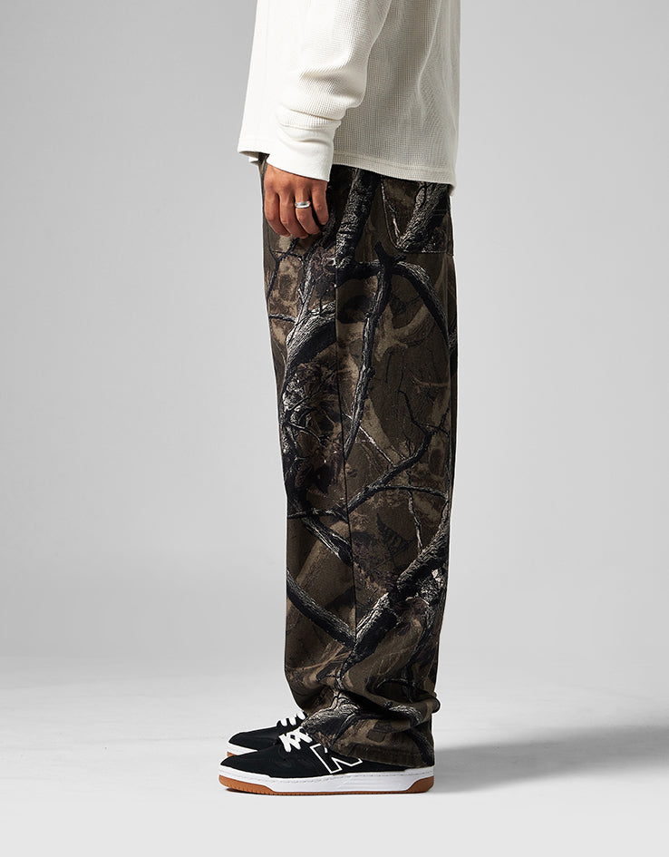 Route One Super Baggy Canvas Pants - Tree Camo (Green)