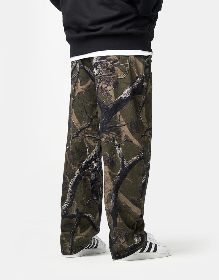 Route One Super Baggy Canvas Pants - Tree Camo (Green)