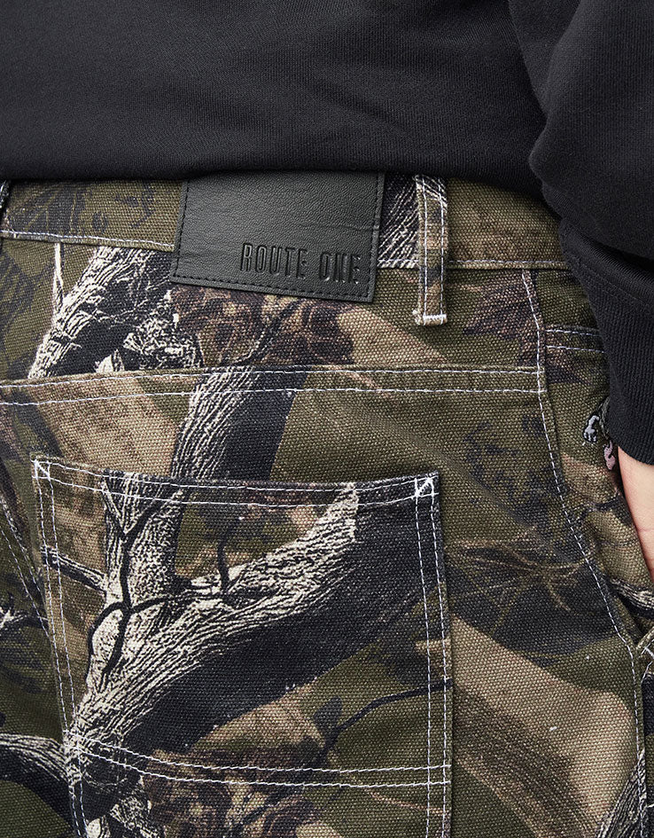 Route One Super Baggy Canvas Pants - Tree Camo (Green)