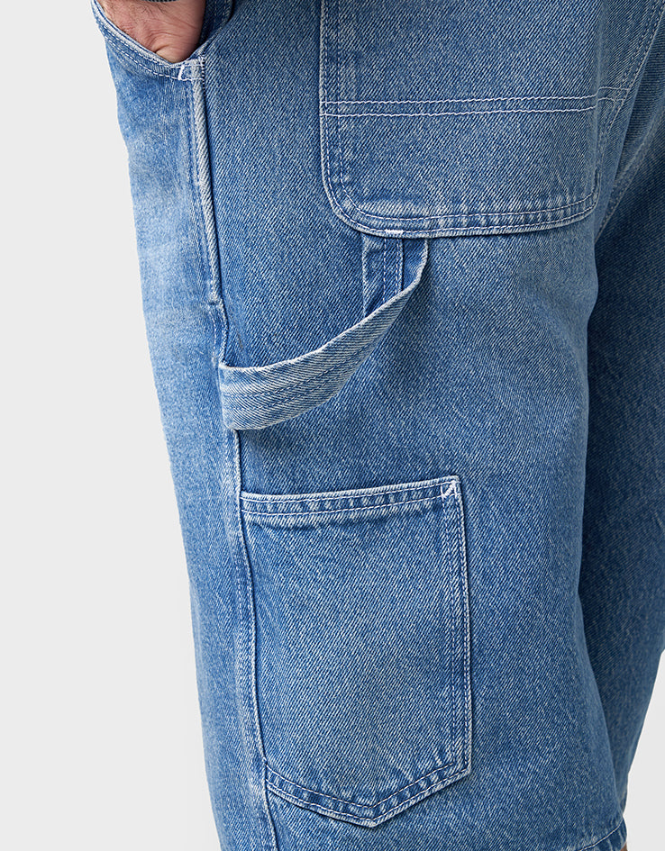 Route One Denim Carpenter Shorts - Washed Blue