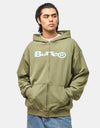 Butter Goods Registered Zip-Thru Hoodie - Dull Army