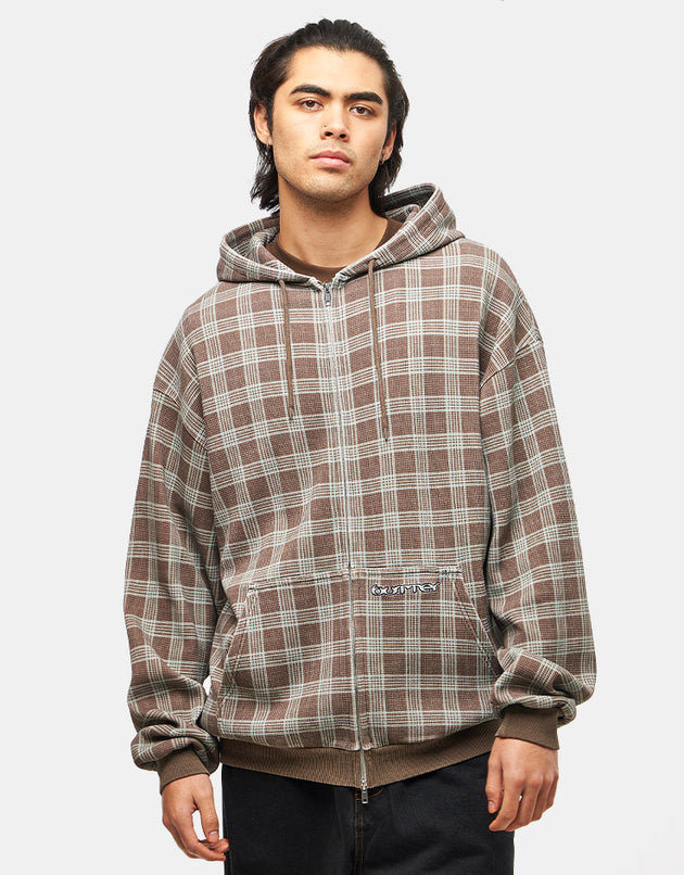 Butter Goods Waffle Zip-Thru Hoodie - Plaid